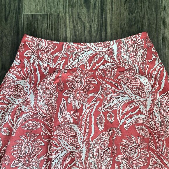 💙 Talbots Artsy 100% Cotton Flowy Midi Skirt Size 8 Preppy Feminine Old Money - Picture 2 of 8